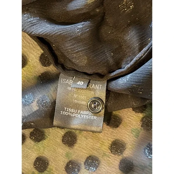 Isabel Marant | Lurex Dot Alba Top EU40/US Large Black Glitter Ruffle Trim - Picture 8 of 10